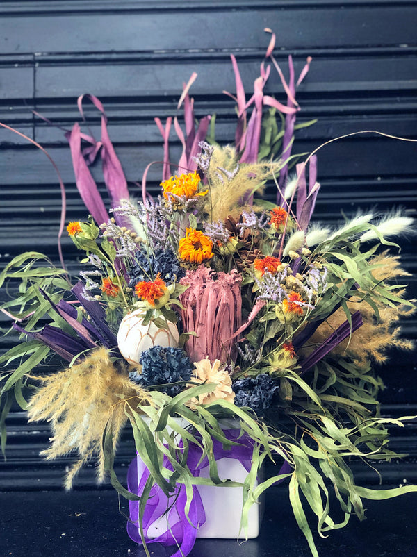 Dried & Faux - Blue and Purple Arrangement
