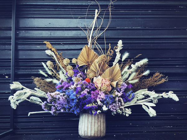 Dried & Faux - Purple and Rustic Arrangement