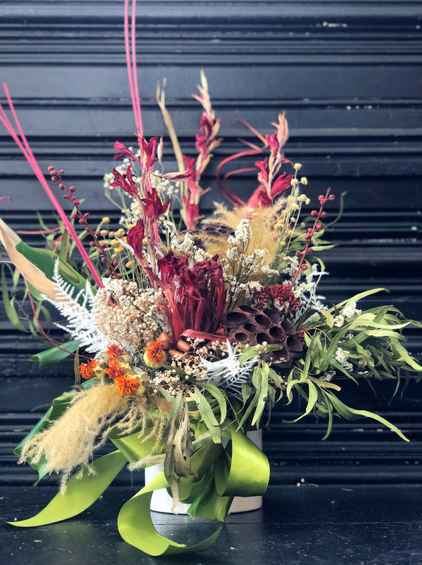 Dried & Faux - Vivid Red Arrangement